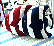 Fish marine cushions made by Marine upholstery services in Los Angeles California
